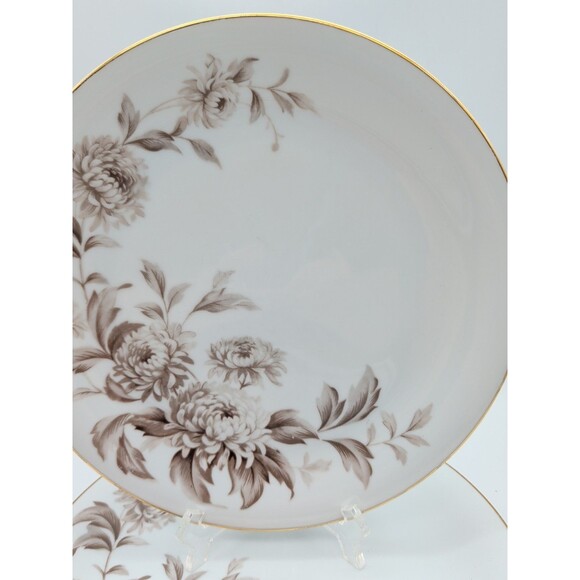 noritake china LaSalle Dinner Plates Set Of 2 Chrysanthemum Gold Rim - Picture 3 of 5